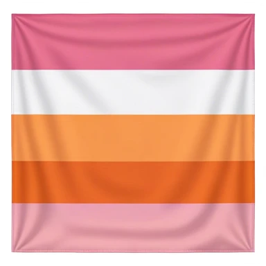 lesbian pride flag with seven horizontal stripes: dark orange, orange, light orange, white, pink, dusty pink, and dark rose. sticker