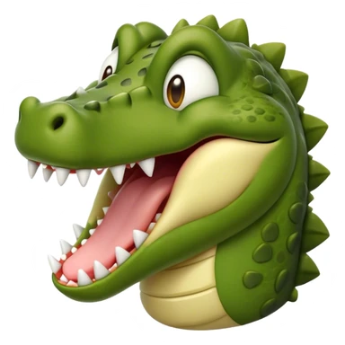 Cinematic Realistic Cute Yawning Crocodile Portrait Emoji, Head tilted slightly with a dramatic, wide-open yawn, showcasing a soft, textured olive-green hide with gently drooping jaws and half-closed, drowsy eyes rendered in exquisite natural detail, high shine, relaxed yet expressive, styled with a dash of primal charm, soft glowing outline, capturing the essence of a sleepy yet affectionate crocodile that appears ready to stretch out and drift into a deep, ancient slumber! sticker