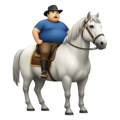 fat man on a horse sticker