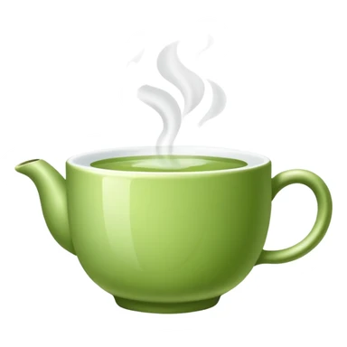 Green tea cup with steam, known for anti-inflammatory effects sticker