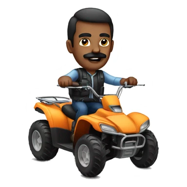 Man with big moustache riding quad bike sticker
