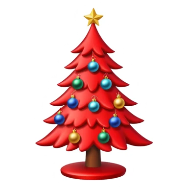 red christmas tree sticker