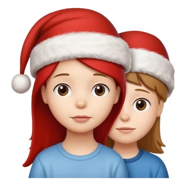 Snoopy wearing and Christmas hat human girl and boy sticker