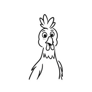 Hei Hei rooster from Moana with tall comb and confused expression sticker