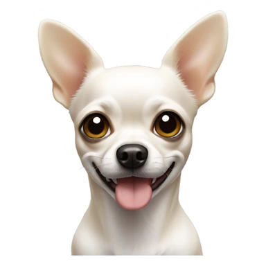 A white dear head Chihuahua dog, with black eyes sticker