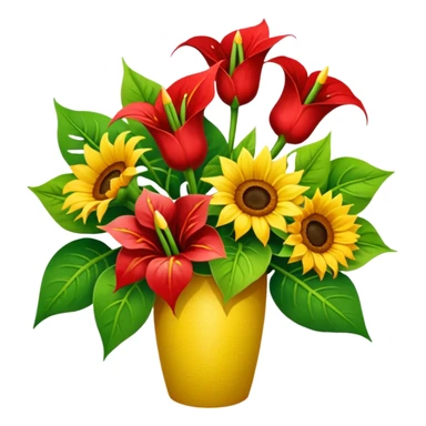 orchidee - sonnenblume - anthurienstrauss - ohne wase sticker