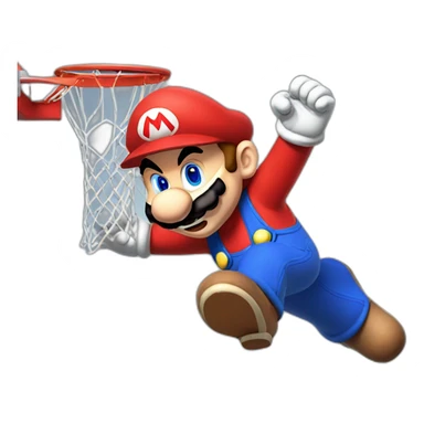 Mario doing a slam dunk sticker