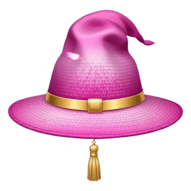 Pink gradient gradation hat with gold tassel sticker