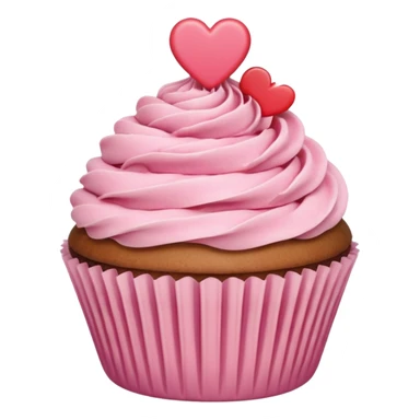heart with a cupcake motif sticker