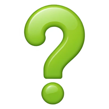 make question sign inlight green color emoji sticker