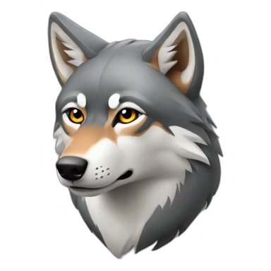 red gray wolf sticker