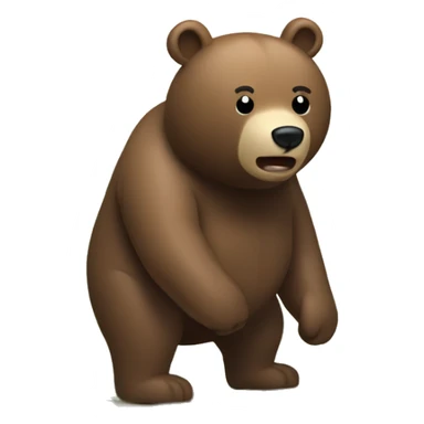 A bear pooping in the woods sticker