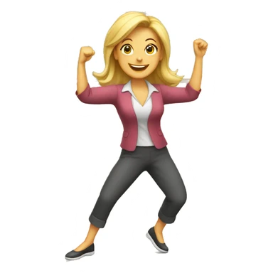 Happy female teacher dancing sticker