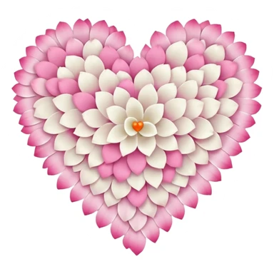 halloween s heart, heart made of white halloween petals with pink accents sticker