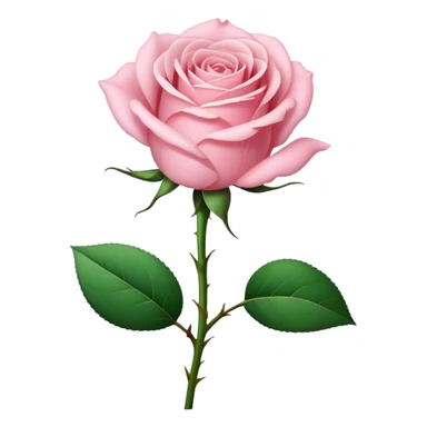 Light pink rose with stem no thorns  sticker