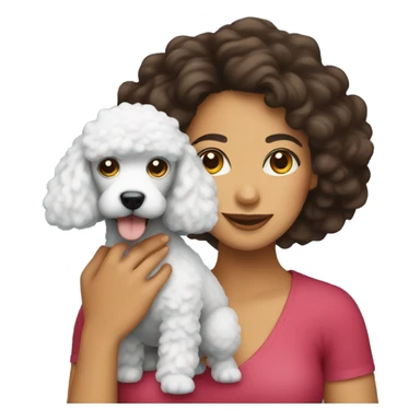hispanic woman holding poodle sticker