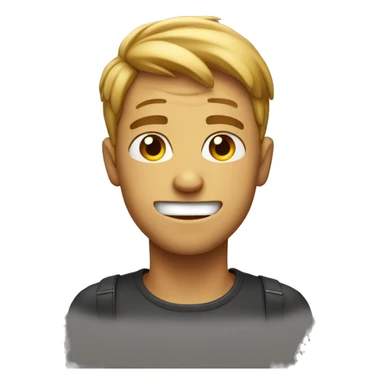 Guy sweating and grinning sticker