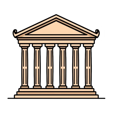 classical Greek temple with columns sticker