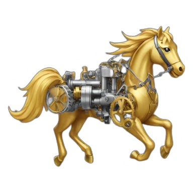 Mechanical Engineering running golden horse sticker