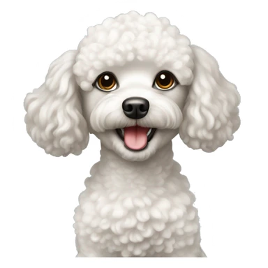 White toy poodle sticker