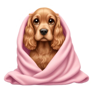 Cocker spaniel in a pink blanket sticker