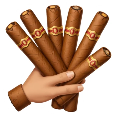 a hand holding lots of cigars sticker