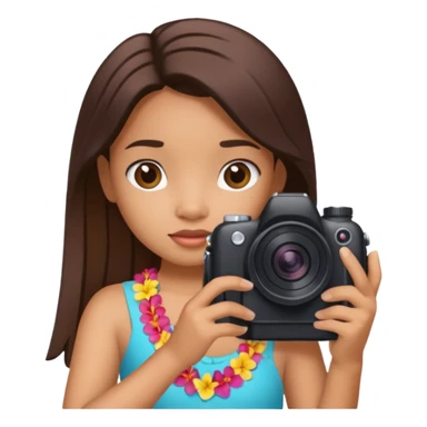 Lilo from Lilo & Stitch holding a camera, front view sticker