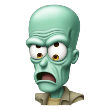 angry squidward sticker