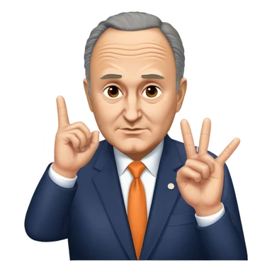 Chuck Schumer making loser sign to himself  sticker