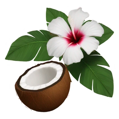 Coconut and hibiscus  sticker