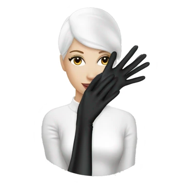 Black Latex gloves white elegant woman sticker