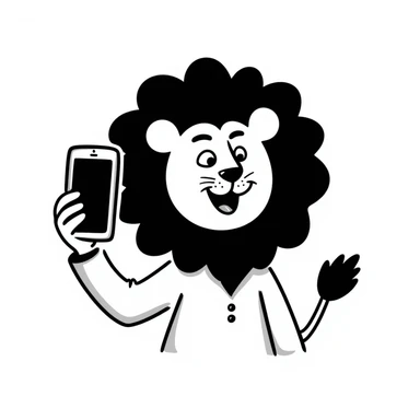 Selfie lion sticker