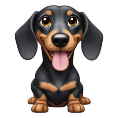 black and grey hair dachshund sticker