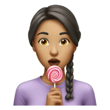 Woman sucking lollipop sticker