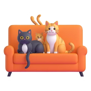 cat sitting next to person on sofa sticker