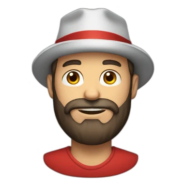 bearded guy with a red hat sticker