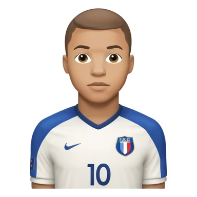 Kylian Mbappé soccer player in France jersey number 10 sticker
