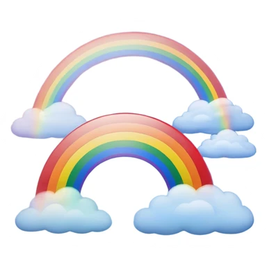 Cinematic Realistic Rainbow Emoji, Arching gracefully across the sky, with soft, glowing hues of red, orange, yellow, green, blue, indigo, and violet blending seamlessly into one another. The rainbow feels like a hopeful promise, gently illuminating the sky with a warm, uplifting glow. Soft glowing outline, capturing the essence of joy, hope, and vibrant color in a stunning rainbow! sticker