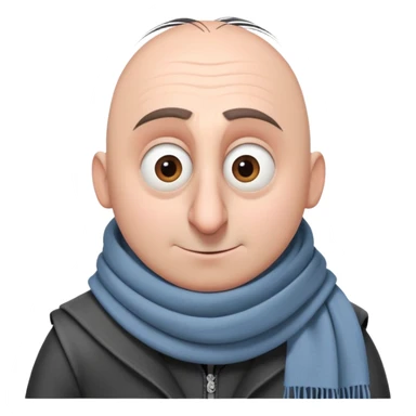 Gru from Despicable Me with his long nose and scarf sticker
