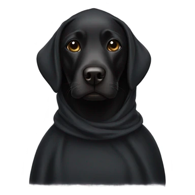 Black lab wearing a hijab sticker
