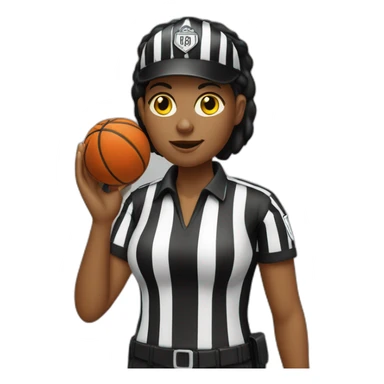 female basketball referee with whistle in hand sticker