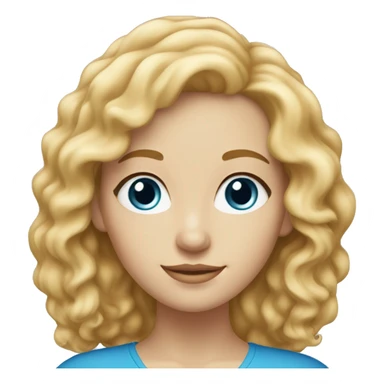 White strawberry blonde female with wavy hair and blue eyes  sticker