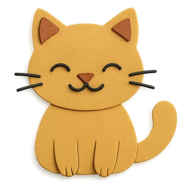 icon of a cat in paper craft style sticker