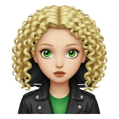 Bad Girl blonde curly Hair 
Green eyes sticker