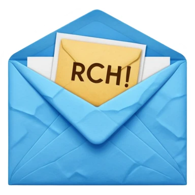 envelope with the word RCH on it sticker