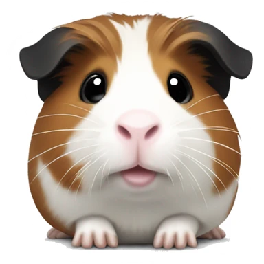 Guinea pig with white, black and brown sticker