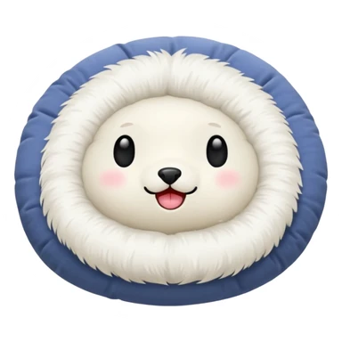 white round pillow made out of fur sticker