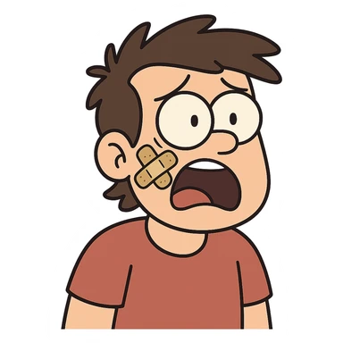 criss-cross plaster, cartoon style, bold lines sticker