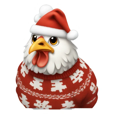 Chicken wearing a Christmas sweater ￼ sticker