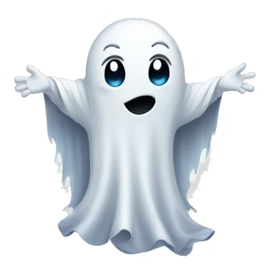 Hugging cute ghost emoji with heart sticker